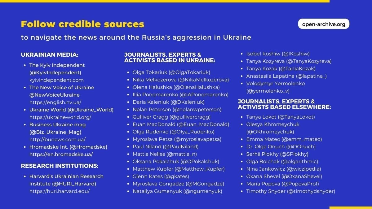 Follow credible sources to navigate the news of Russia's aggression in Ukraine